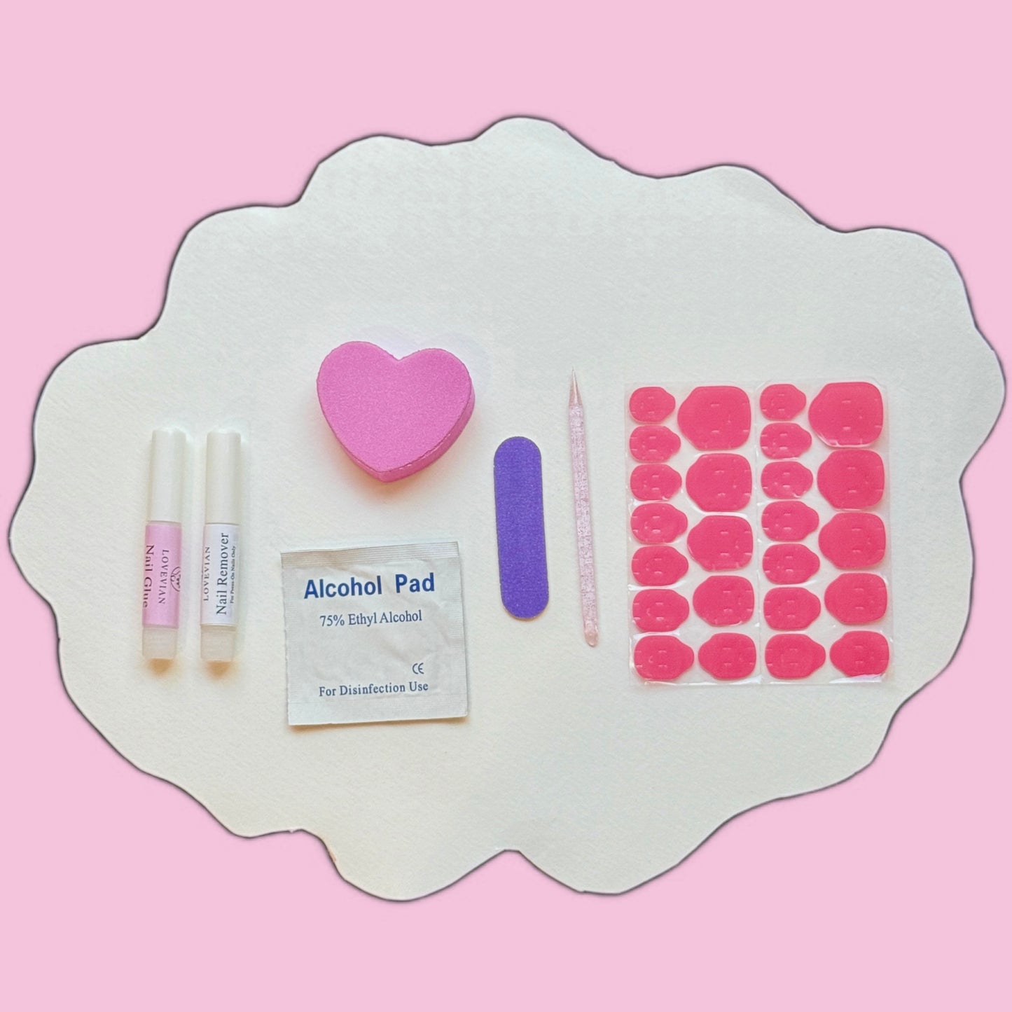 Lavender Bloom – Luxury 3D Flower Pastel Press-On Nails (Pink & Purple Almond)