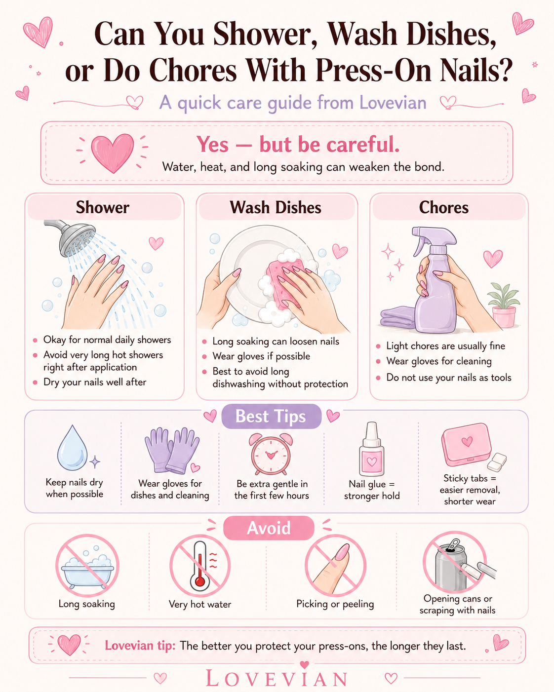 Can You Shower, Wash Dishes, or Do Chores With Press-On Nails?