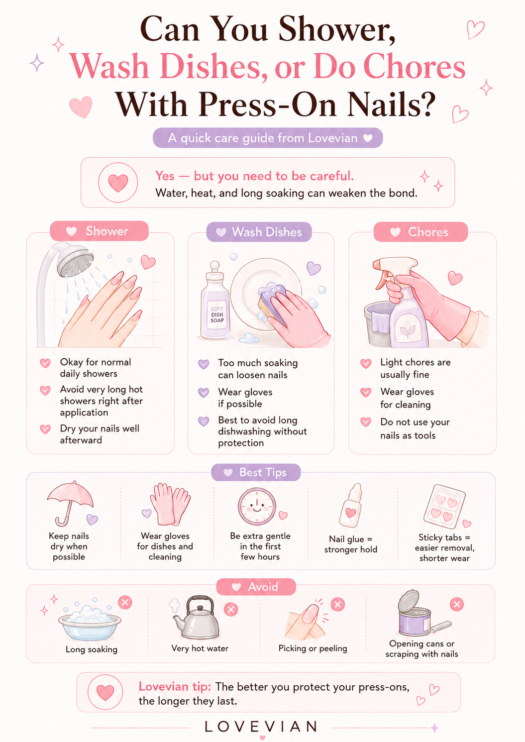 Can You Shower, Wash Dishes, or Do Chores With Press-On Nails?