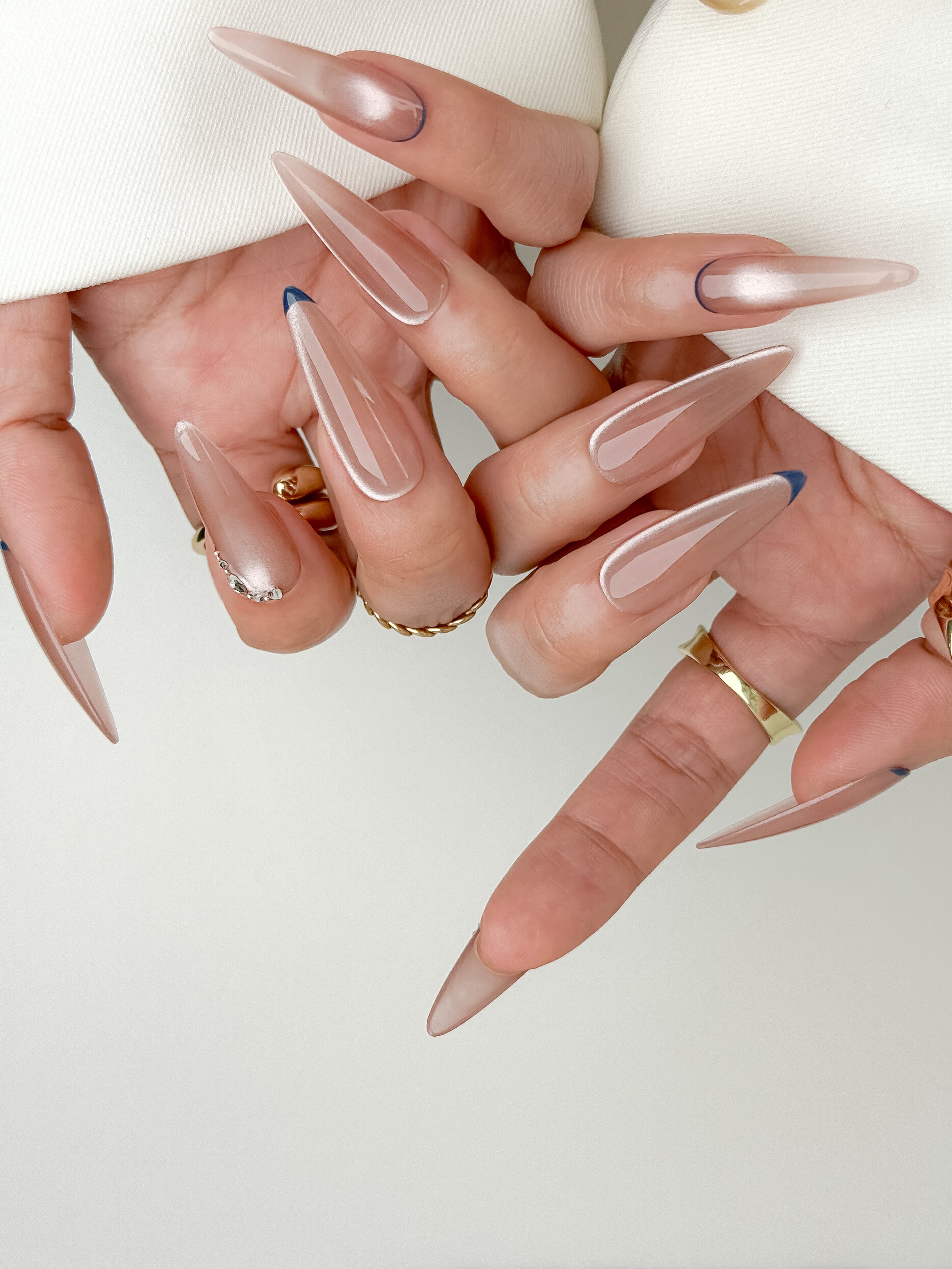 Blush Edge Office Long Stiletto Nude Press-On Nails
