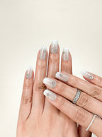 Soft Gray Office Short Square Nude Press-On Nails