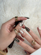 Mocha Bloom Medium Almond Nude Brown Press-On Nails