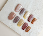 Pre-sale-Latte Candy Short Oval Colorful French Press-On Nails