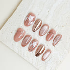Blush Bloom Date Short Almond Nude Pink Press-On Nails