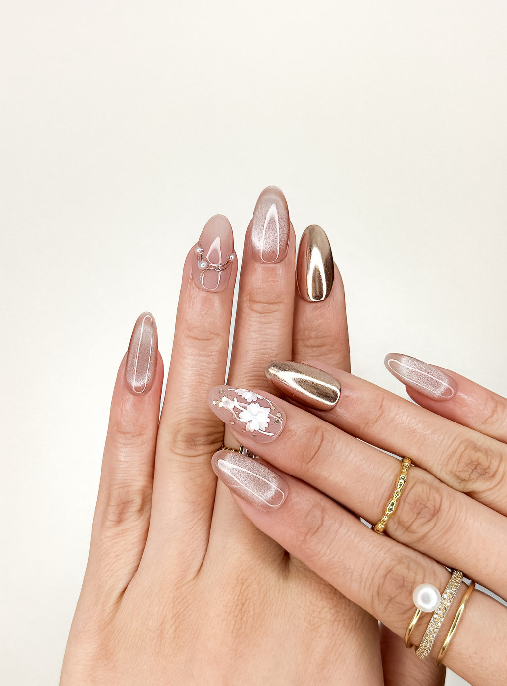 Blush Bloom Date Short Almond Nude Pink Press-On Nails