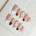 Cocoa Blossom Medium Almond Press-On Nails