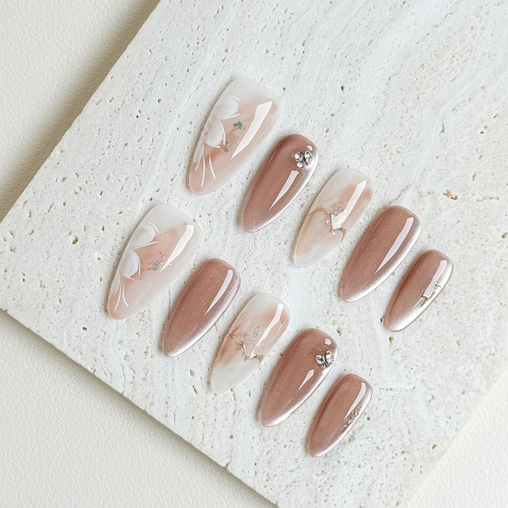 Blush Petal Medium Almond Press-On Nails