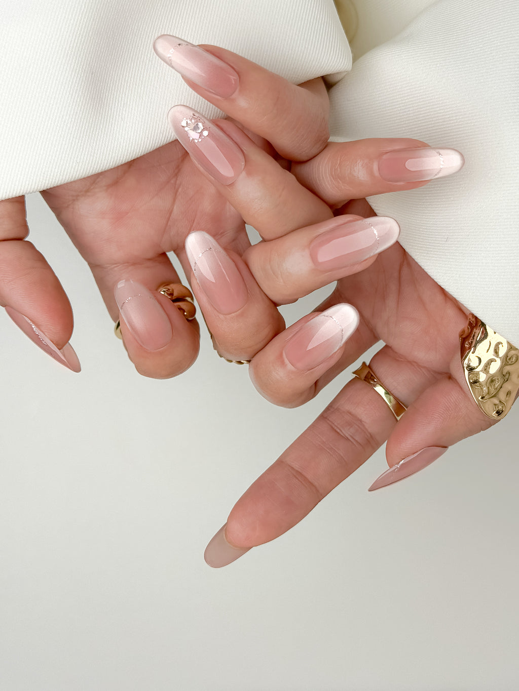 Silk Blush Atelier Medium Almond Press-On Nails