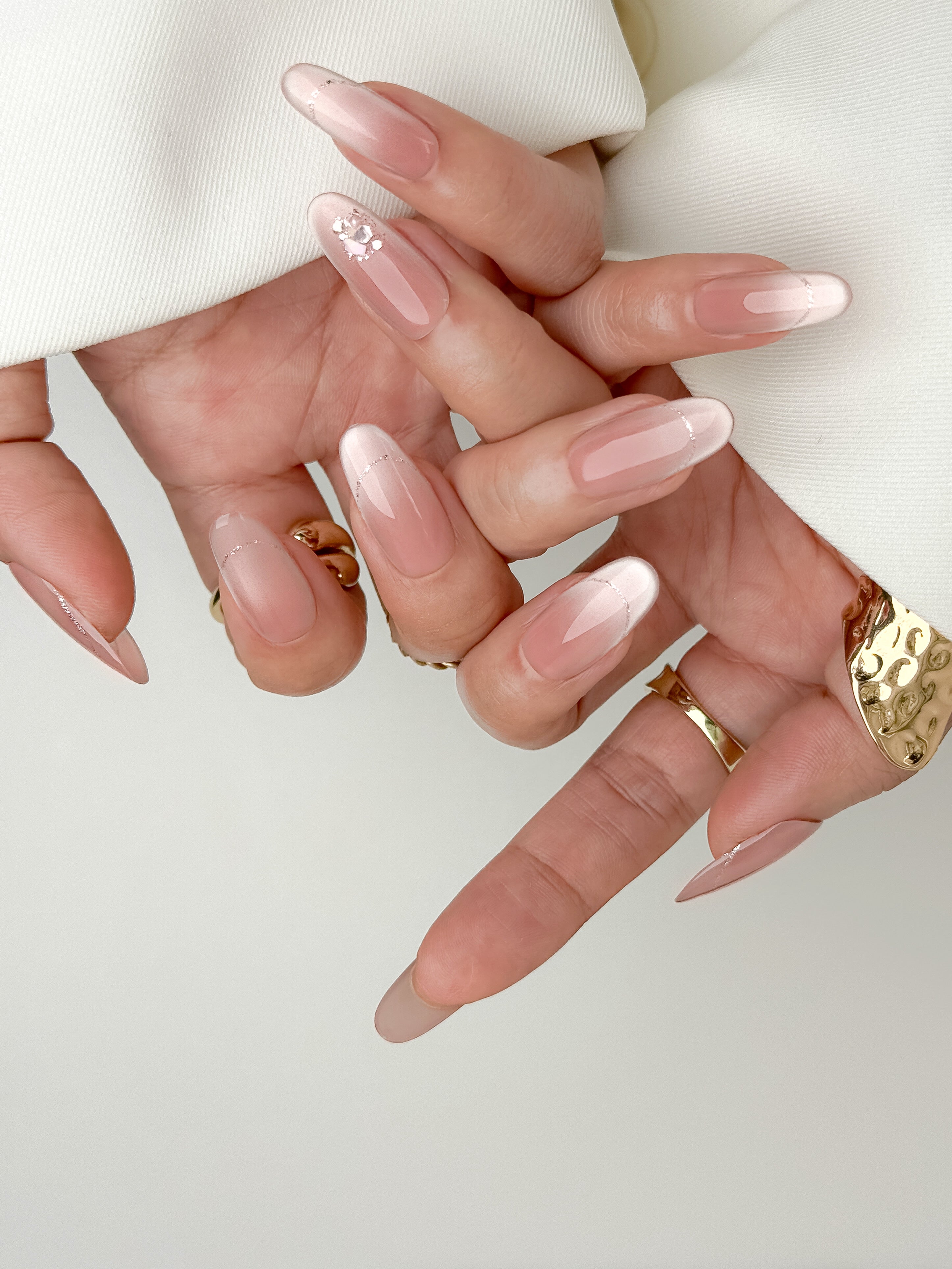 Silk Blush Atelier Medium Almond Press-On Nails