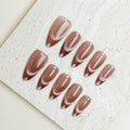 Rose Mocha Medium Almond Press-On Nails