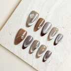 Espresso Luxe Medium Almond Press-On Nails