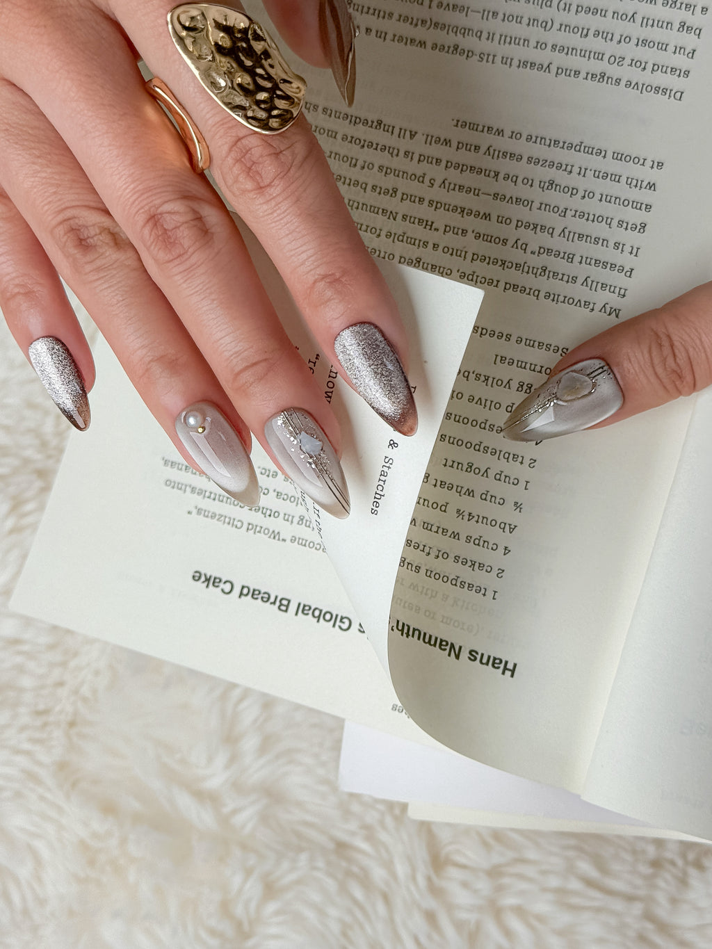 Espresso Luxe Medium Almond Press-On Nails