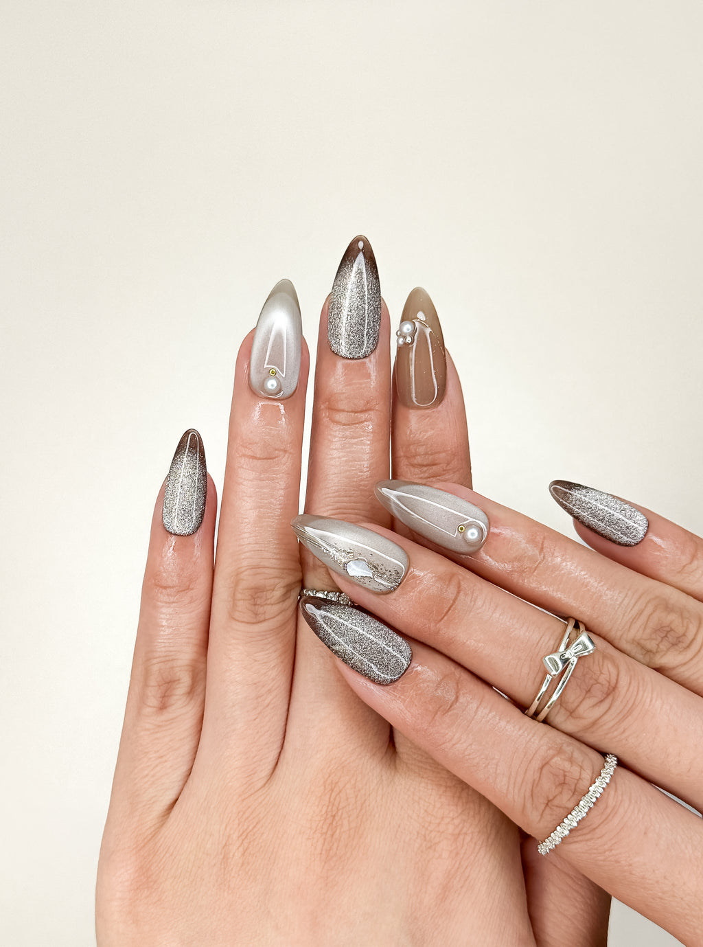 Espresso Luxe Medium Almond Press-On Nails