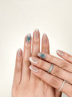 Emerald Marble Office Almond Nude Press-On Nails