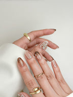 Mocha Pearl Date Almond Nude Press-On Nails