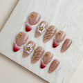 Rosé Garden Medium Almond Nude Pink Press-On Nails