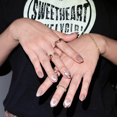 Champagne Whisper | Short Almond Luxury Press-On Nails