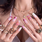 Blossom Tide | Medium Square Luxury Press-On Nails