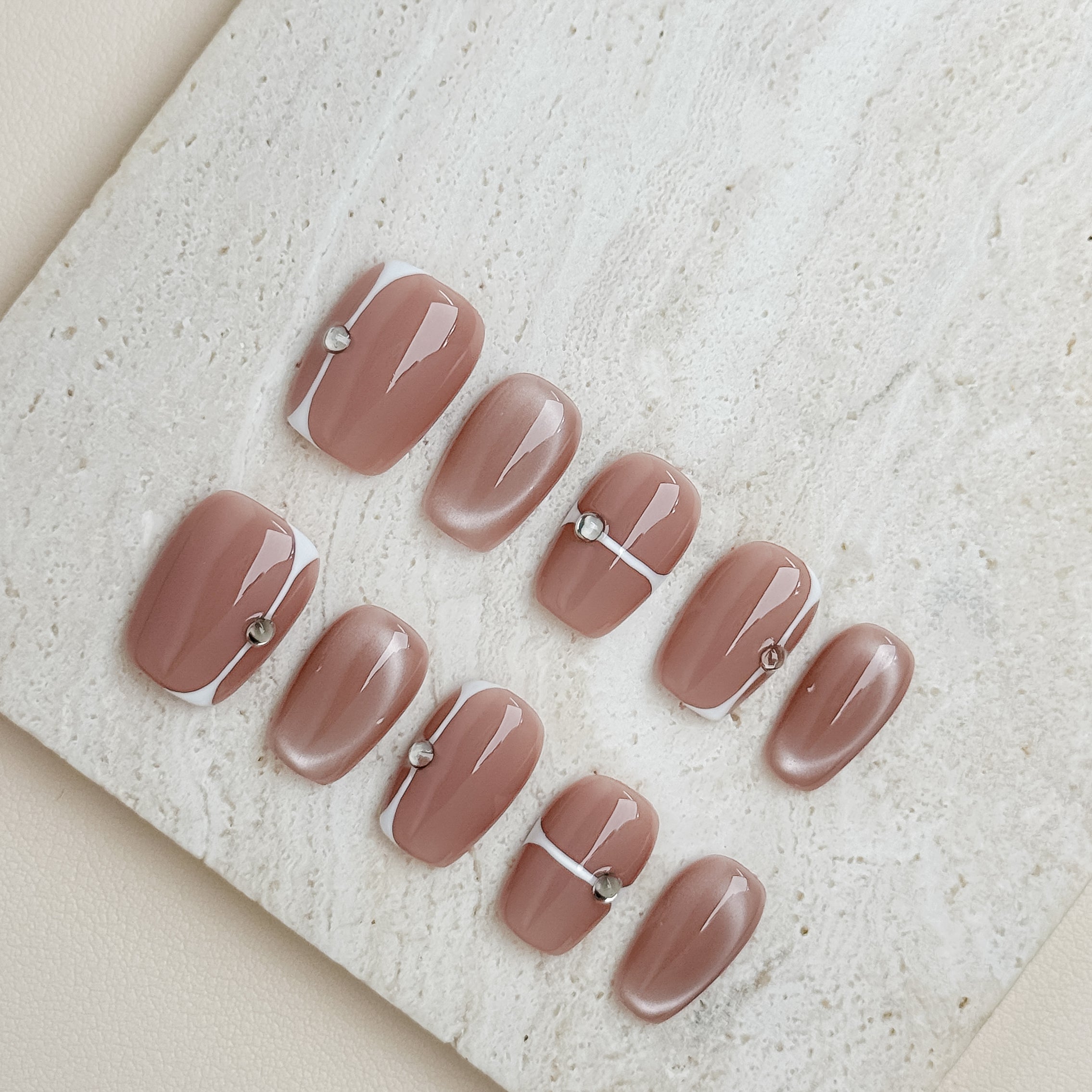 Ivory Grace | Short Square Luxury Press-On Nails