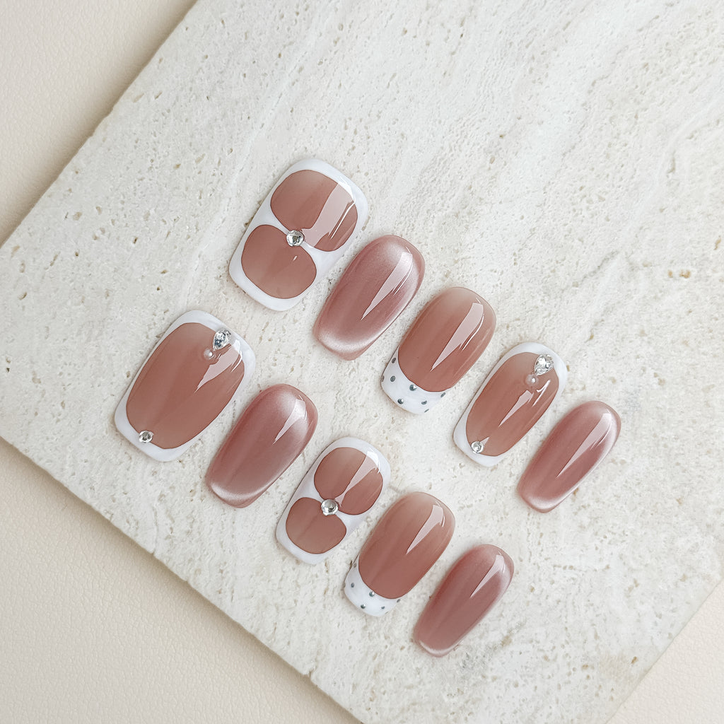 Blush Harmony | Short Square Luxury Press-On Nails