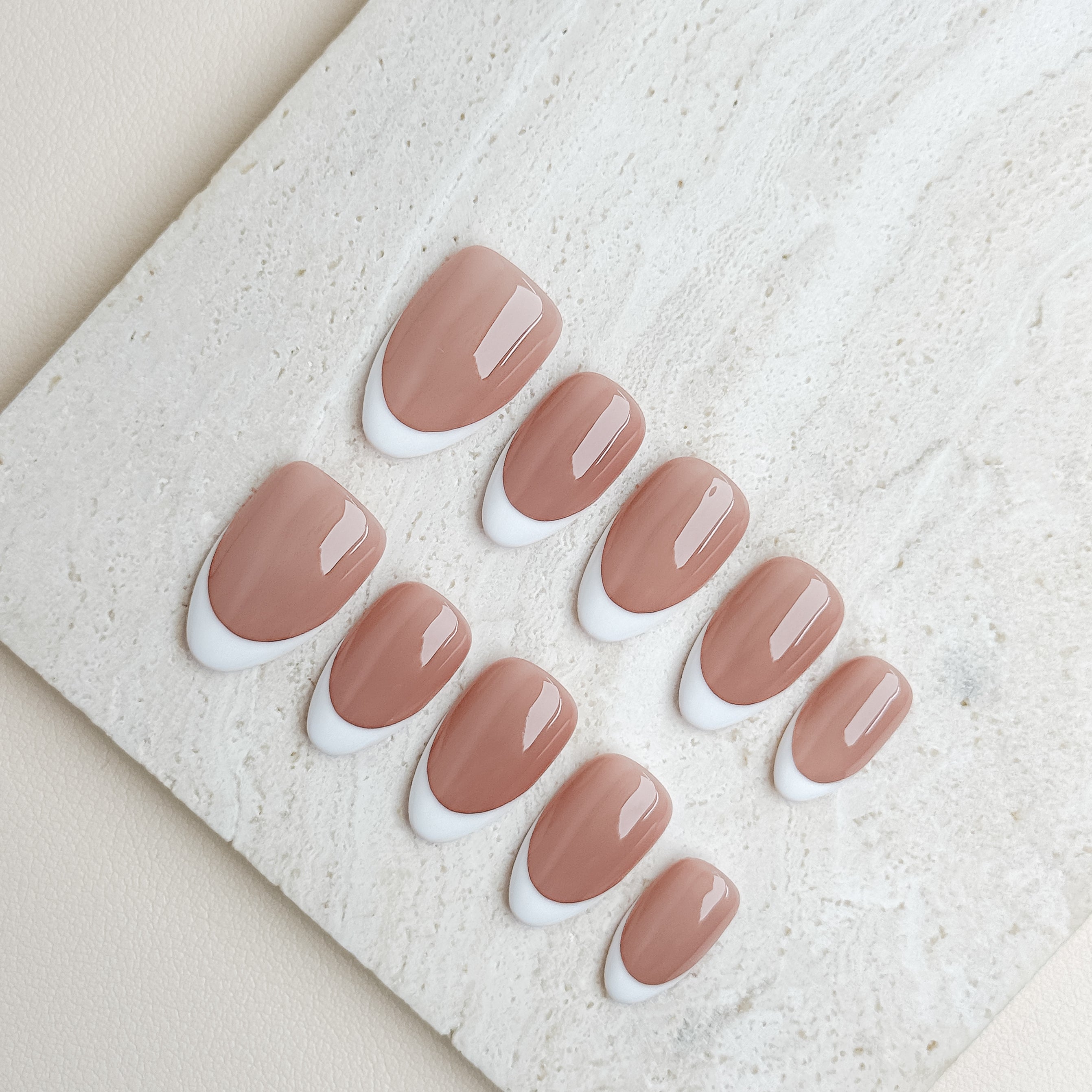 Classic French | Short Almond Luxury Press-On Nails