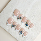 Blueberry Dot | Short Almond Luxury Press-On Nails