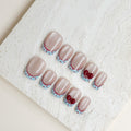 Velvet Bow | Short Square Luxury Press-On Nails