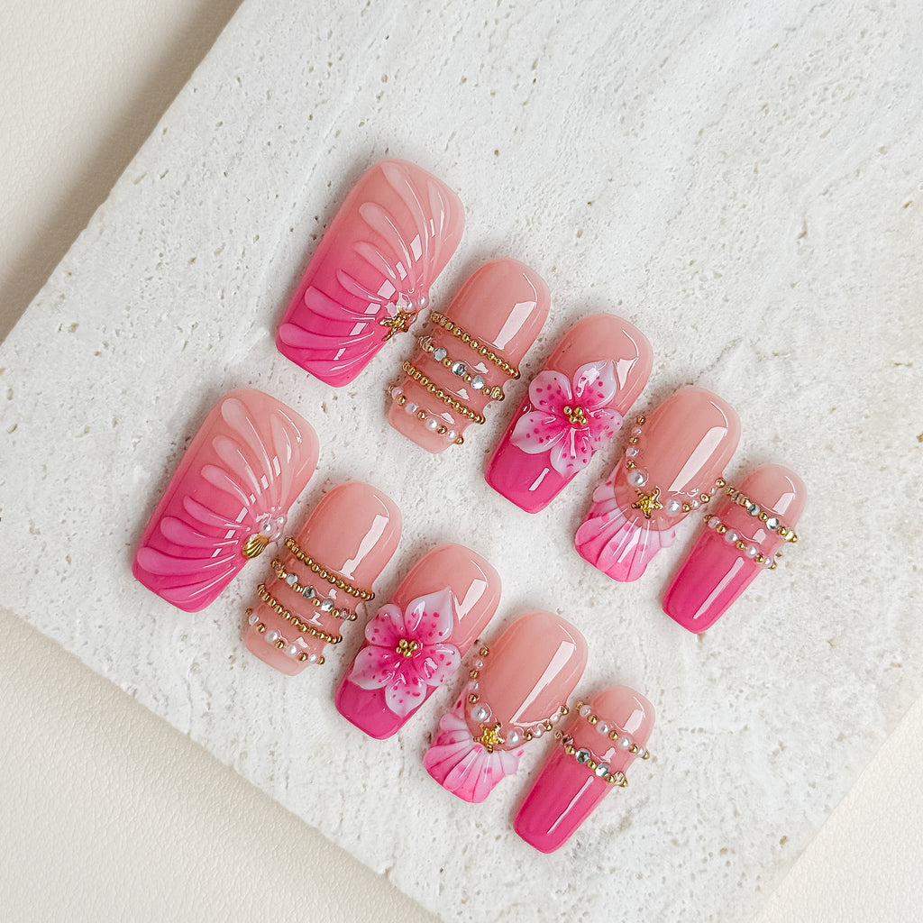 Pink Petal | Medium Square Luxury Press-On Nails