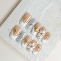 Pearl Coast | Medium Square Luxury Press-On Nails