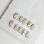 Ivory Bloom | Short Square Luxury Press-On Nails