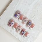Blossom Reverie | Short Square Luxury Press-On Nails