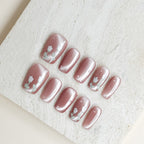 Rose Whisper | Medium Square Luxury Press-On Nails