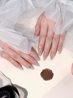 Real Diamond ｜ Eternal Vow ｜Nude Pink Oval Press-On Nails