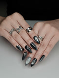 Shadow Chrome Medium Almond Press-On Nails