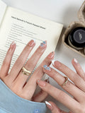 Pearl Mermaid French Short Almond Press-On Nails