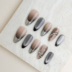 Velvet Lace French Medium Almond Press-On Nails