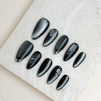 Shadow Chrome Medium Almond Press-On Nails