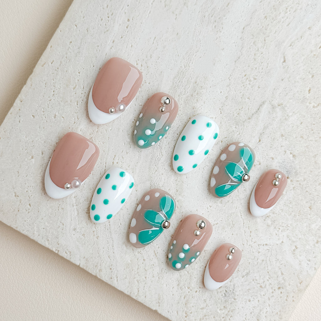 Spring Garden Short Almond Press-on Nails