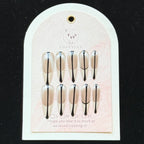 Monochrome Edge – Silver & White French Press-On Nails with Black Line Detail