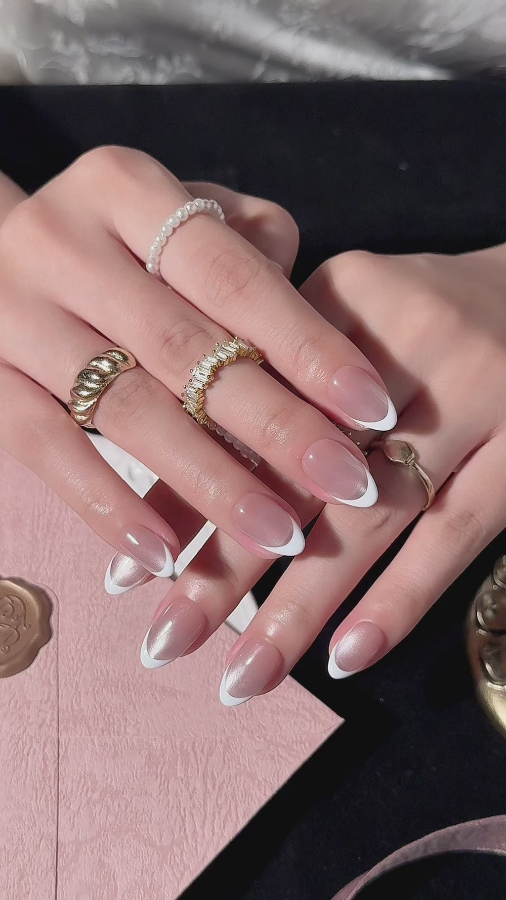 Ivory Veil | Short Almond Luxury Press-On Nails