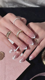 Ivory Veil | Short Almond Luxury Press-On Nails