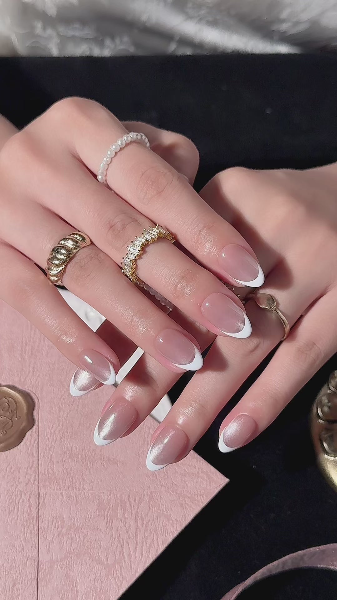Ivory Veil | Short Almond Luxury Press-On Nails