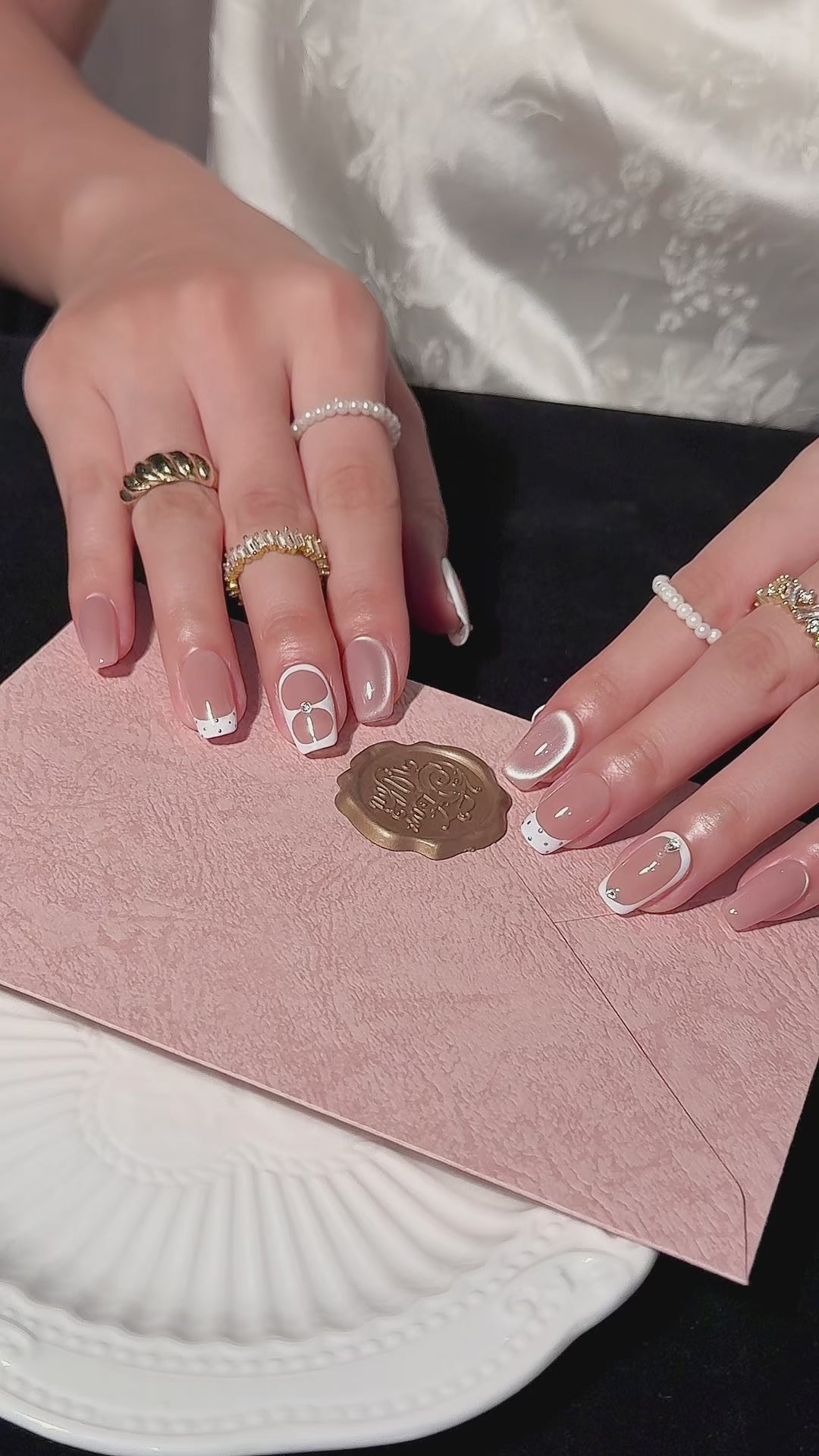 Blush Harmony | Short Square Luxury Press-On Nails