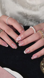 Pearl Bloom | Short Square Luxury Press-On Nails
