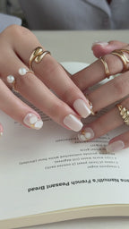 Ivory Bloom | Short Square Luxury Press-On Nails