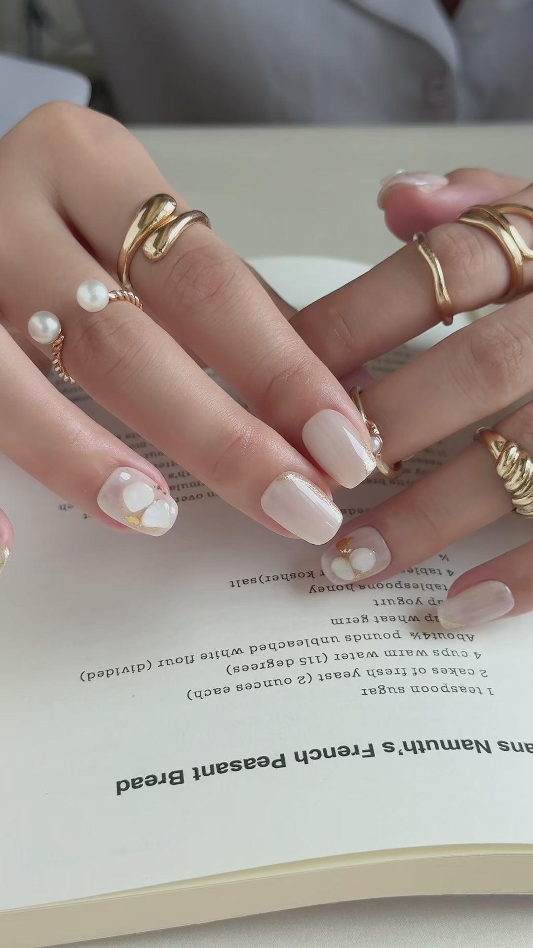 Ivory Bloom | Short Square Luxury Press-On Nails