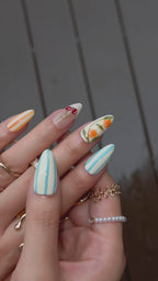 Mediterranean Bloom | Short Almond Luxury Press-On Nails