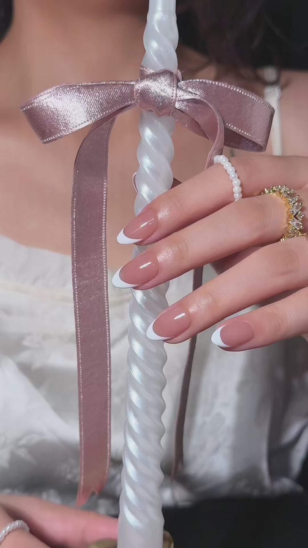 Classic French | Short Almond Luxury Press-On Nails