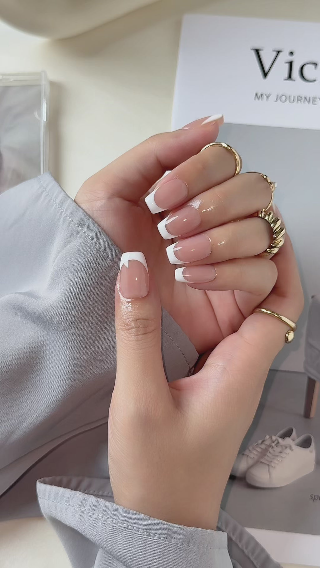 Classic French | Short Square Luxury Press-On Nails