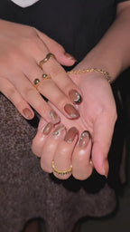 Champagne Veil | Short Square Luxury Press-On Nails